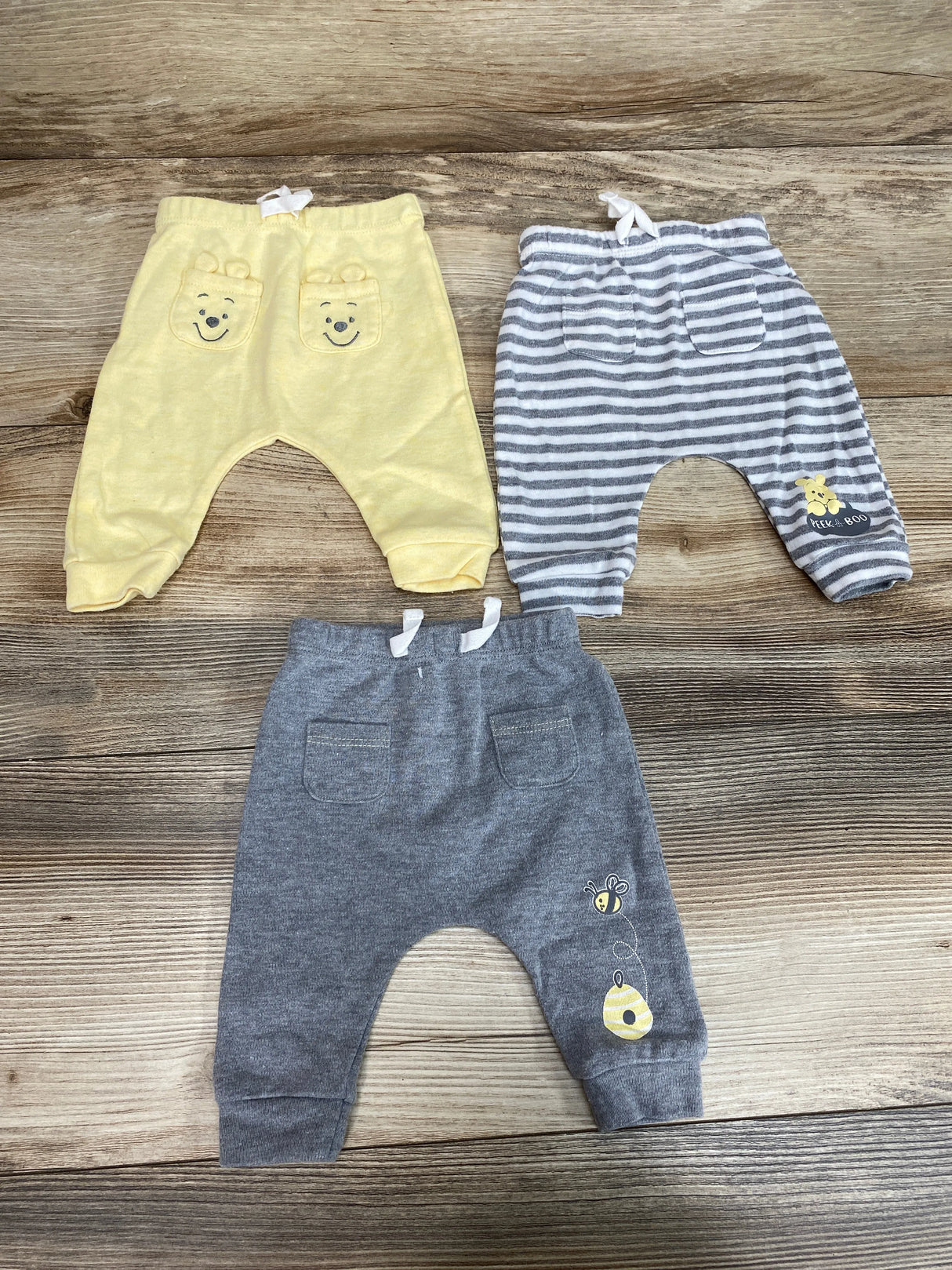 Disney Baby 3pk Winnie The Pooh Pants Grey/Yellow sz Newborn