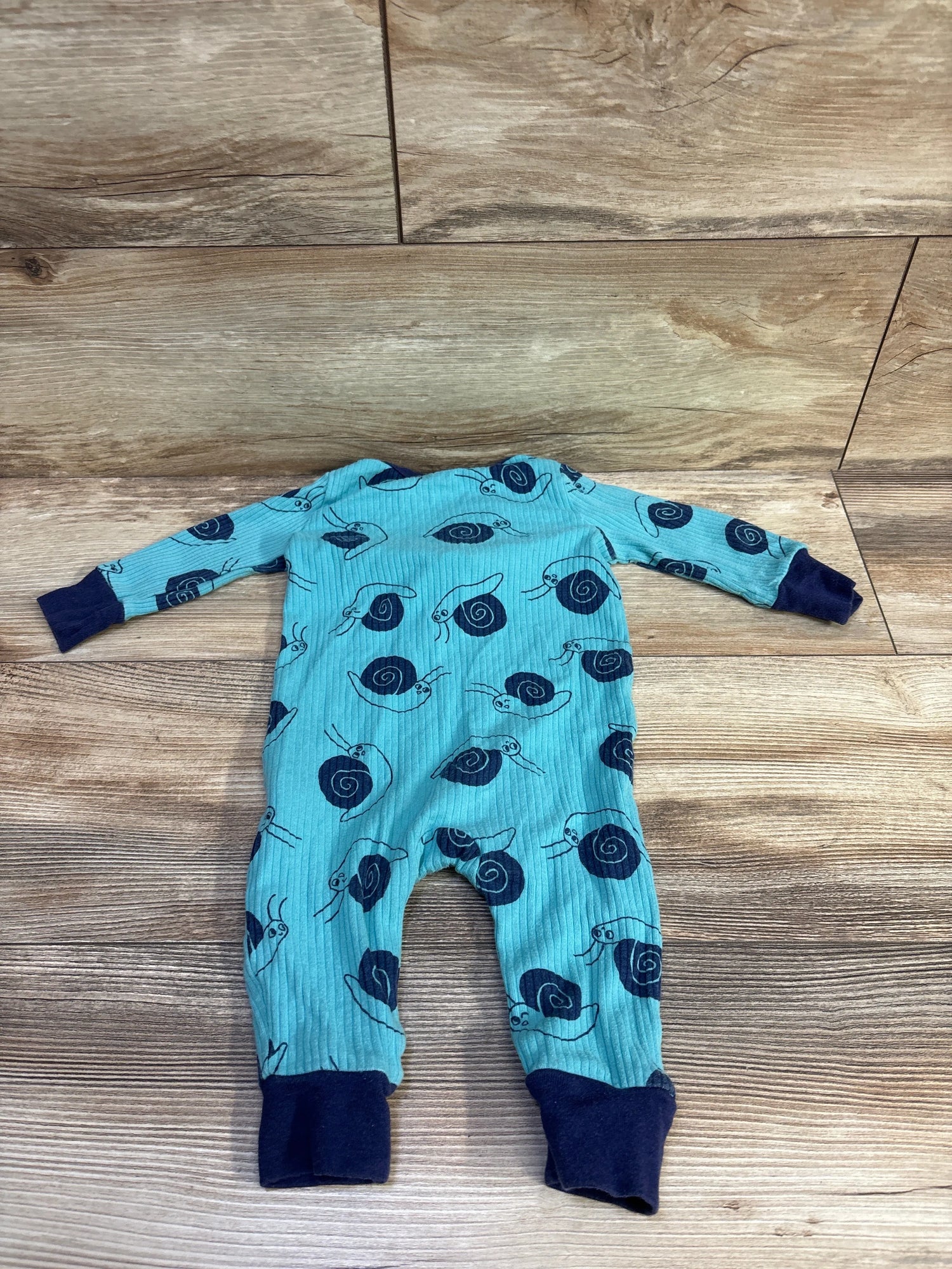 Cat & Jack Ribbed Snail Coverall Teal sz 3-6m