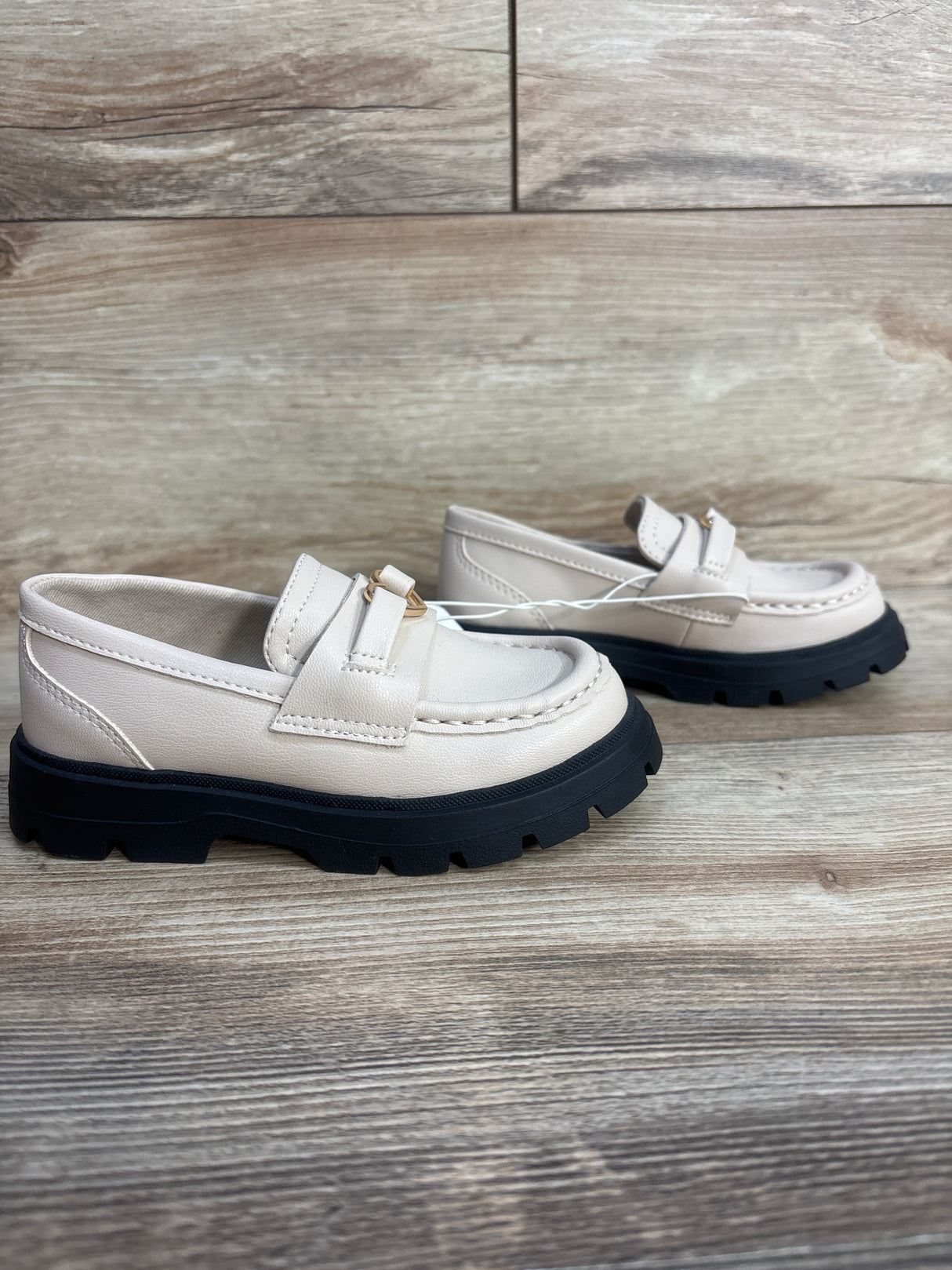 NEW Zara Faux Leather Platform Casual Shoes, Beige sz 9c