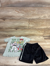 Disney Pixar Toy Story 2pc Shirt & Shorts Set Green sz 5T