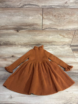 Simplee Kids Ribbed Knit Sweater Dress Brown sz 18-24m