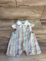 Little Lad 2pc Polo Bodysuit & Shortalls Set White sz 3/6m