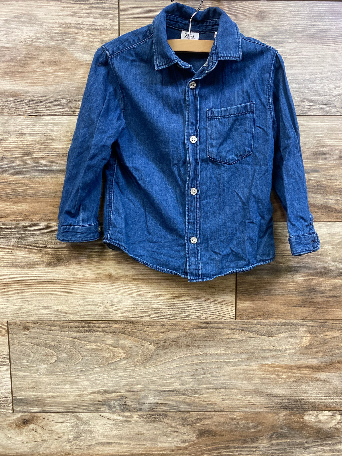 Zara Denim Button-Up Shirt Blue sz 3-4T