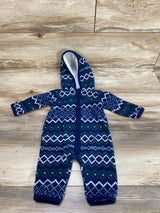 Carter's Fair Isle Fleece Hooded Coverall Navy sz 3m