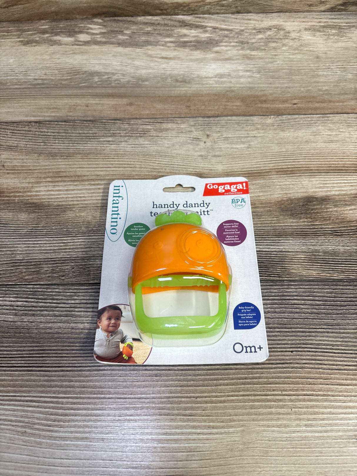 NEW Infantino Go Gaga! Handy Dandy Teething Mitt - Carrot