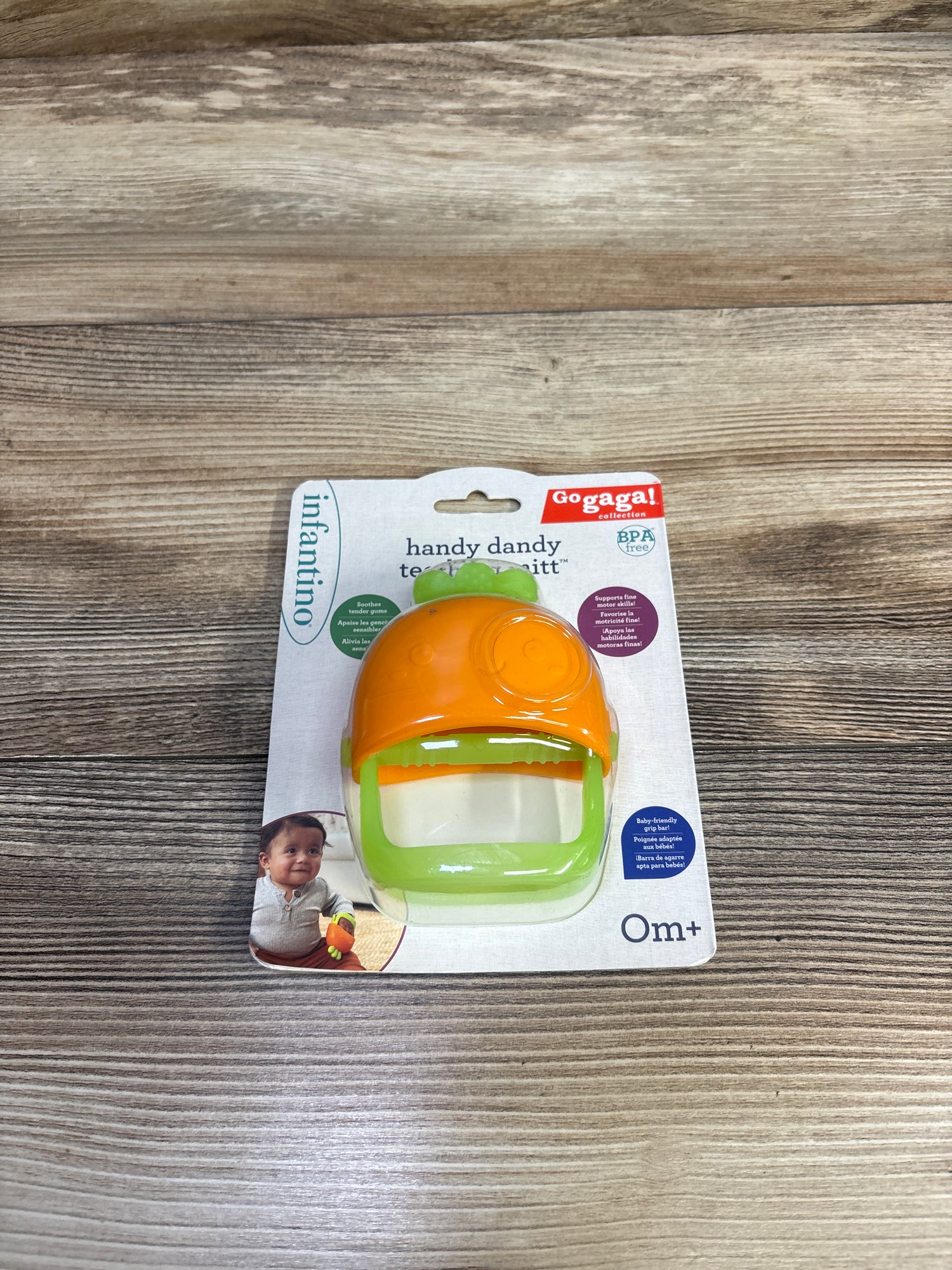 NEW Infantino Go Gaga! Handy Dandy Teething Mitt - Carrot