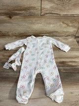 NEW First Impressions 2pc Butterfly Footed Coverall & Head Piece White sz 0-3m
