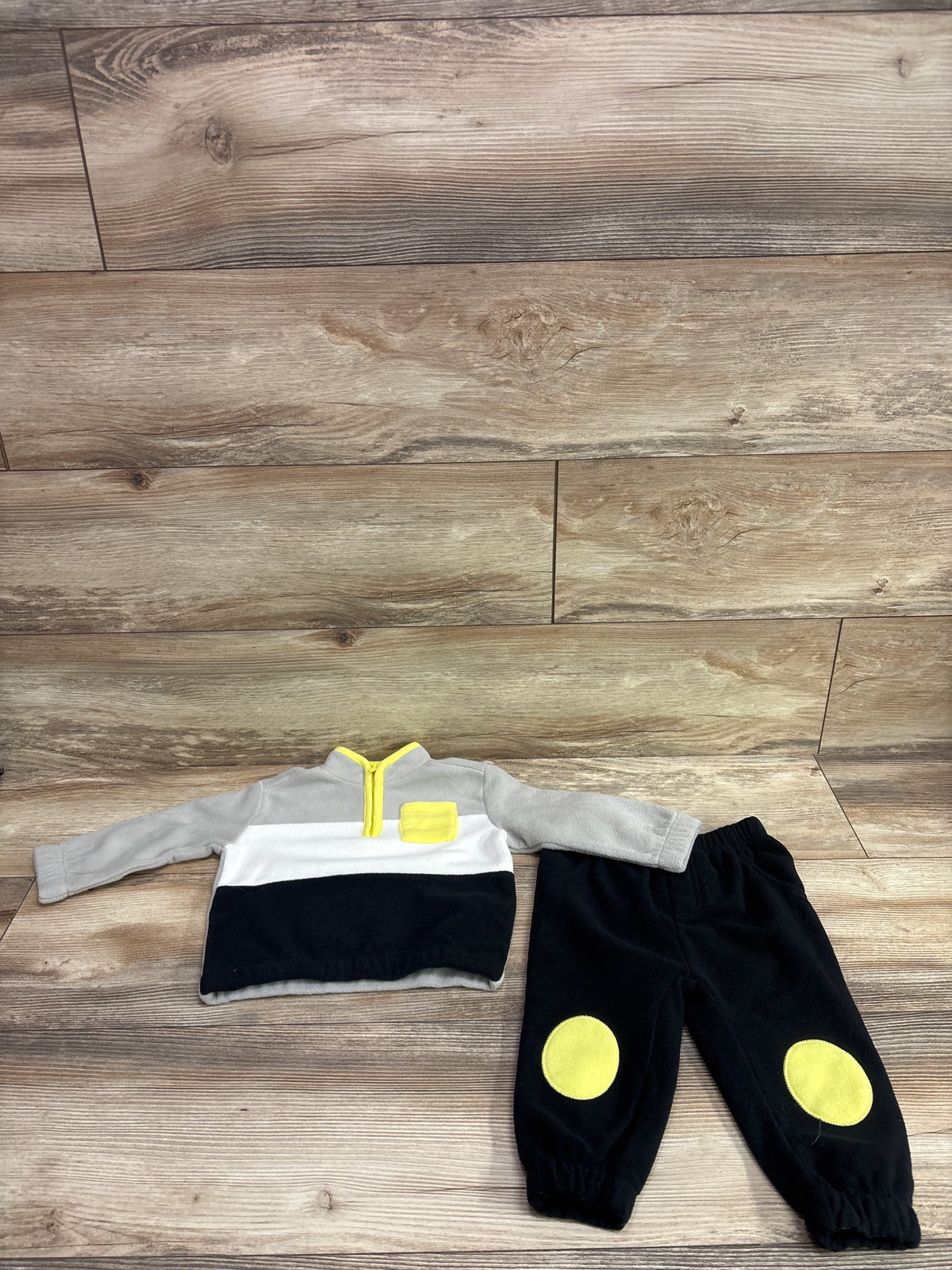PL Baby 2pc Fleece Half Zip Jacket & Pants Set Grey sz 12m