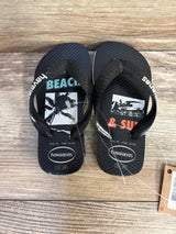 NEW Havaianas Flip Flops Beach & Surf Black sz 9c - Me n Mommy To Be