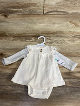 NEW Carter's 2pc Ribbed Bodysuit Dress & Cardigan Set Ivory sz Newborn