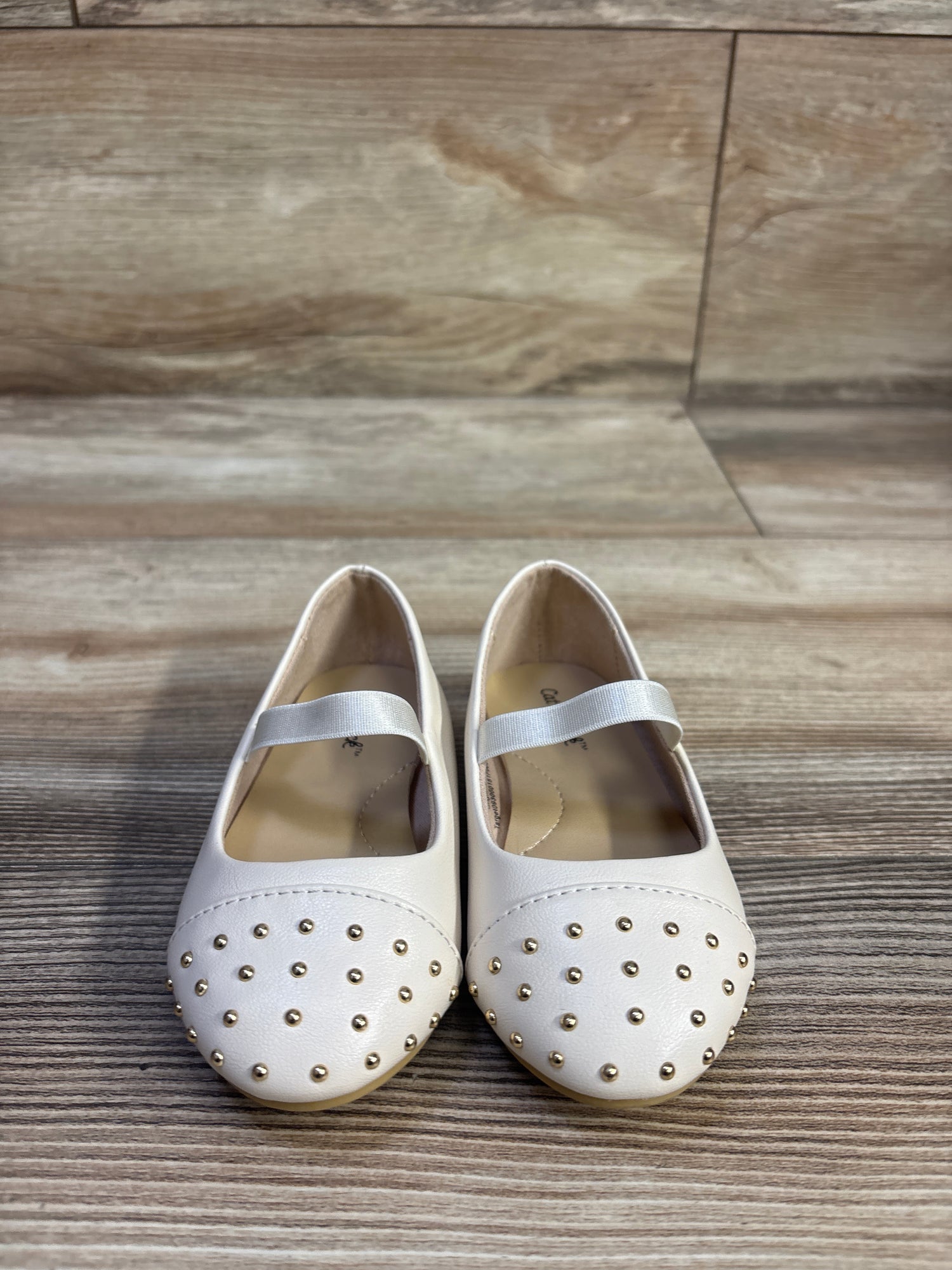 Cat & Jack Studded Ballet Flats Cream sz 6c