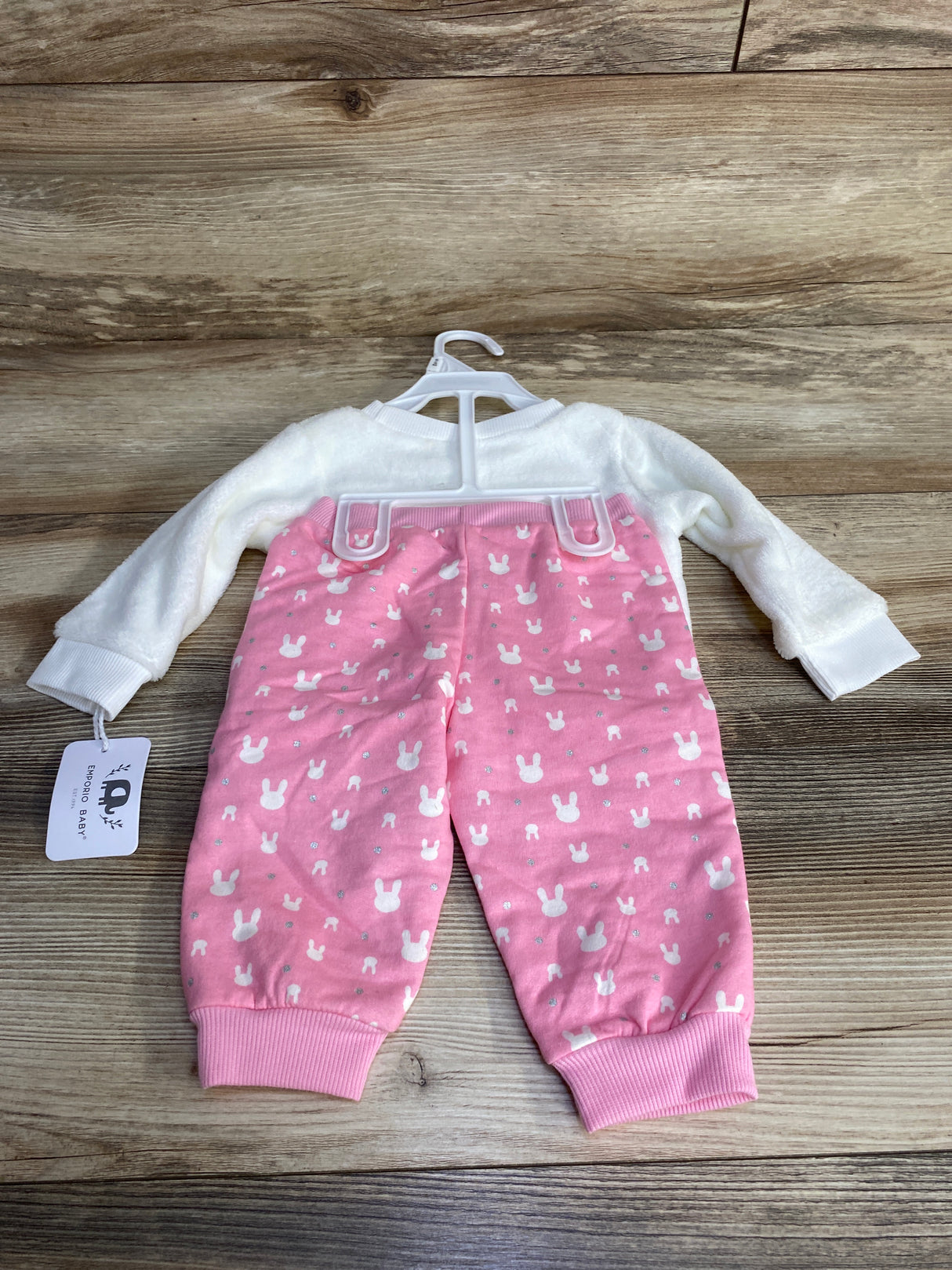 NEW Emporio Baby 2pc Bunny Sweatshirt & Pants White sz 6-9m