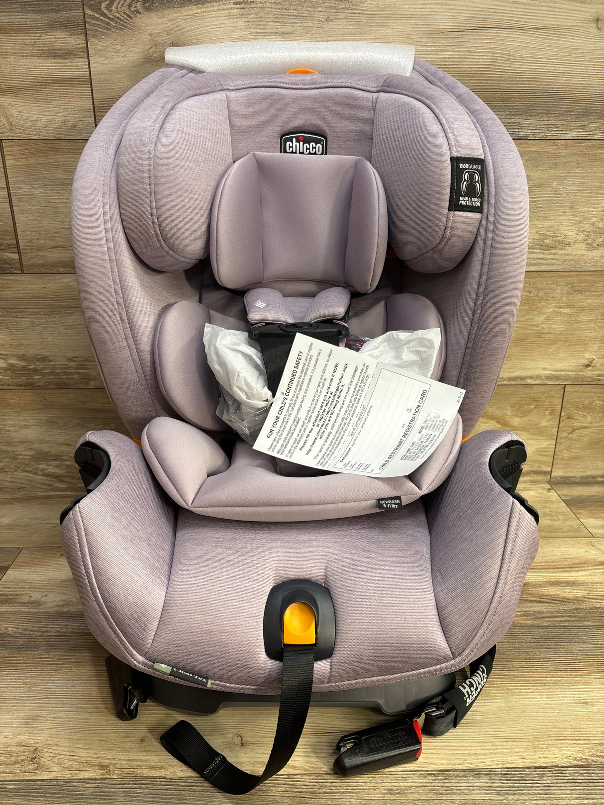 NEW Chicco OneFit LX ClearTex All-in-One Car Seat in Lilac 5-100lbs