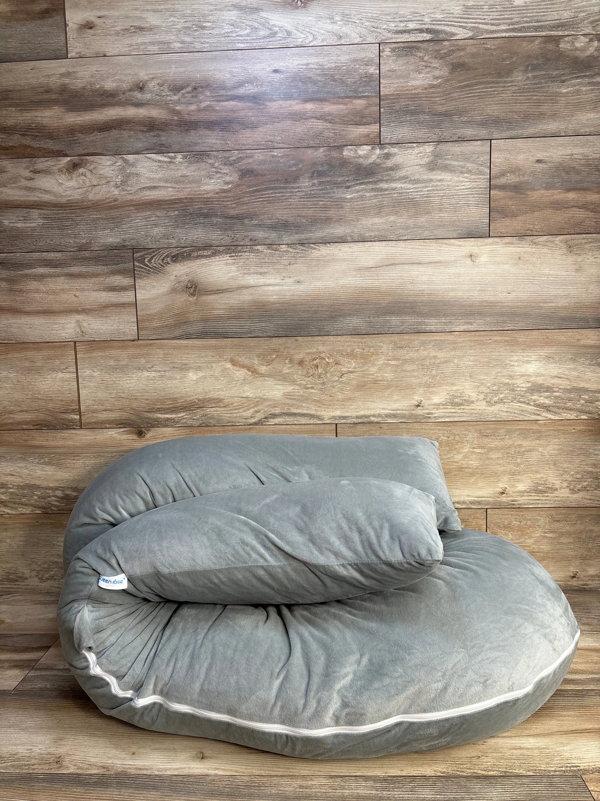 Queen Rose Classic U-Shaped Pregnancy Pillow, Grey