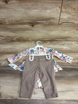 NEW Carter's 2pc Floral Bodysuit Dress & Pants Set White sz 6m
