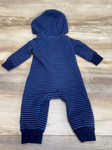 Carter's Navy Bear Zip-Up Hooded Jumpsuit sz 6m