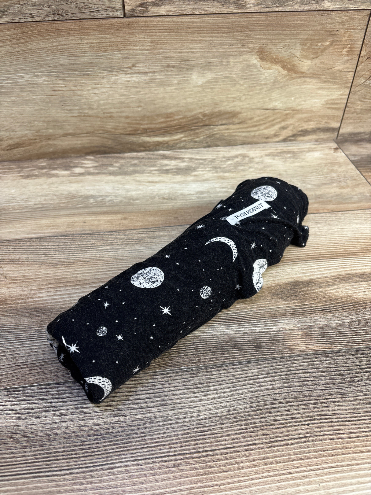 Posh P. Bamboo Swaddle Blanket Moon Print Black