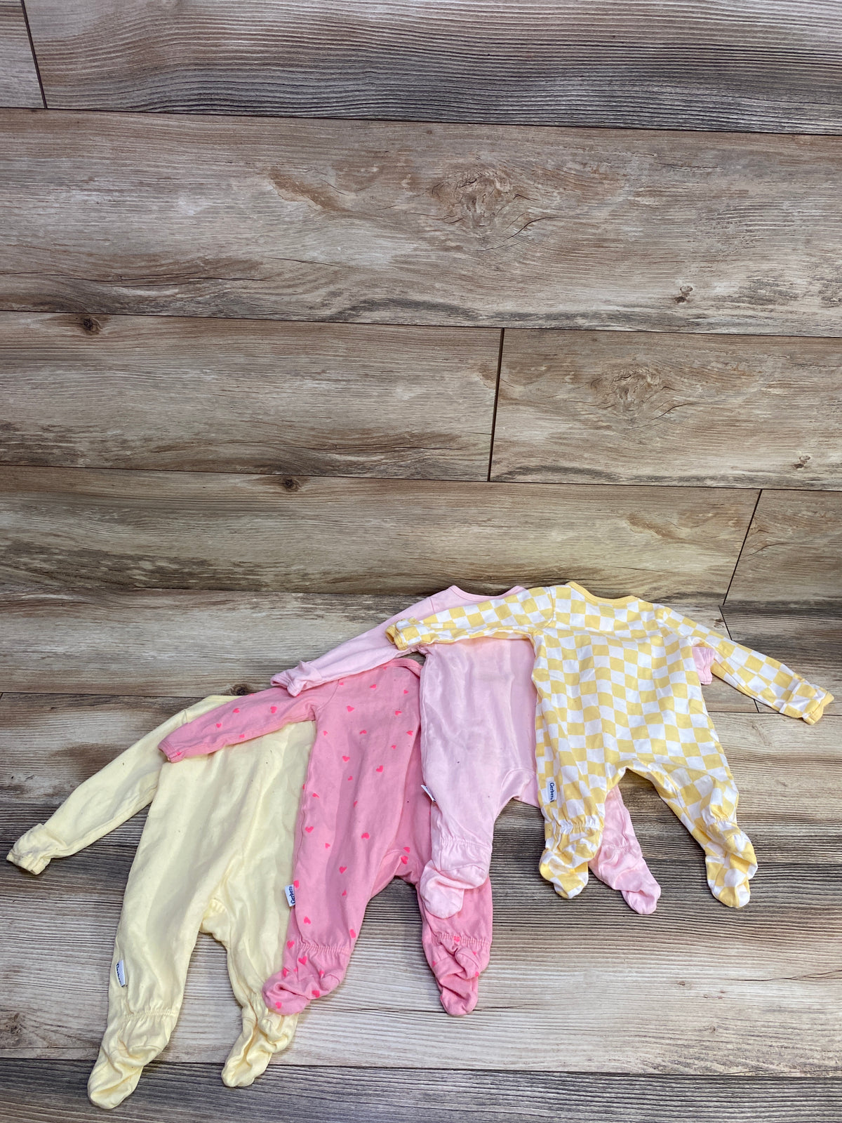 Gerber 4pk Sleep 'N Play Sleepers Yellow/Pink sz Newborn