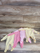 Gerber 4pk Sleep 'N Play Sleepers Yellow/Pink sz Newborn