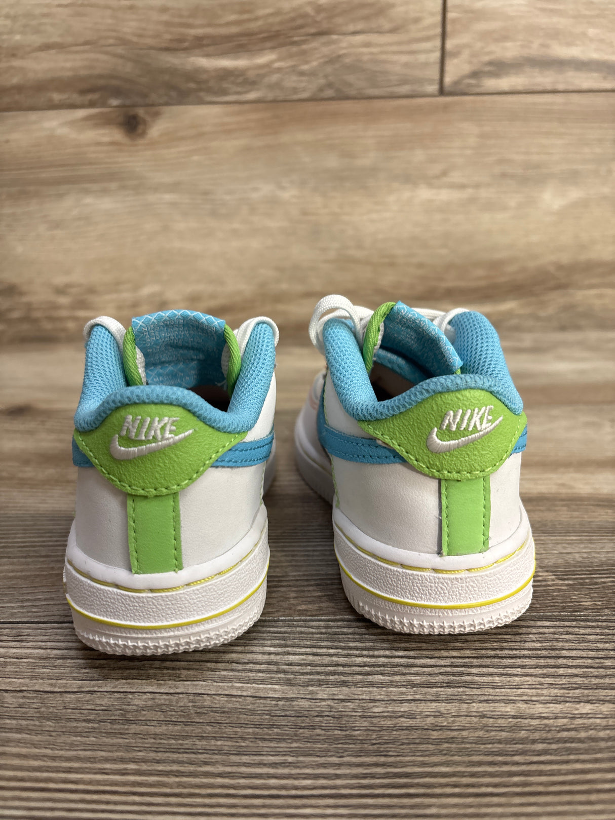 Nike Force 1 LV8 TD 'Rainbow Stitch' Sneakers, White sz 9c
