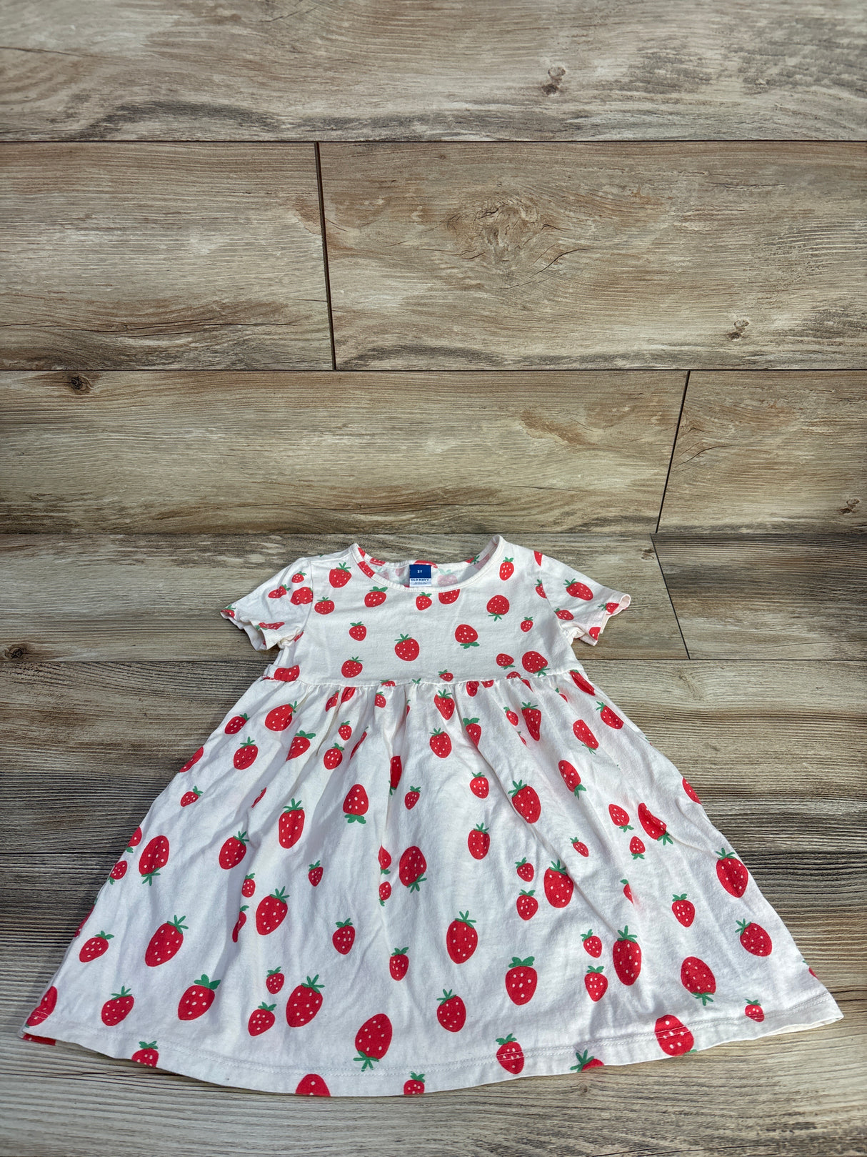 Old Navy Strawberry Print Dress Ivory sz 3T