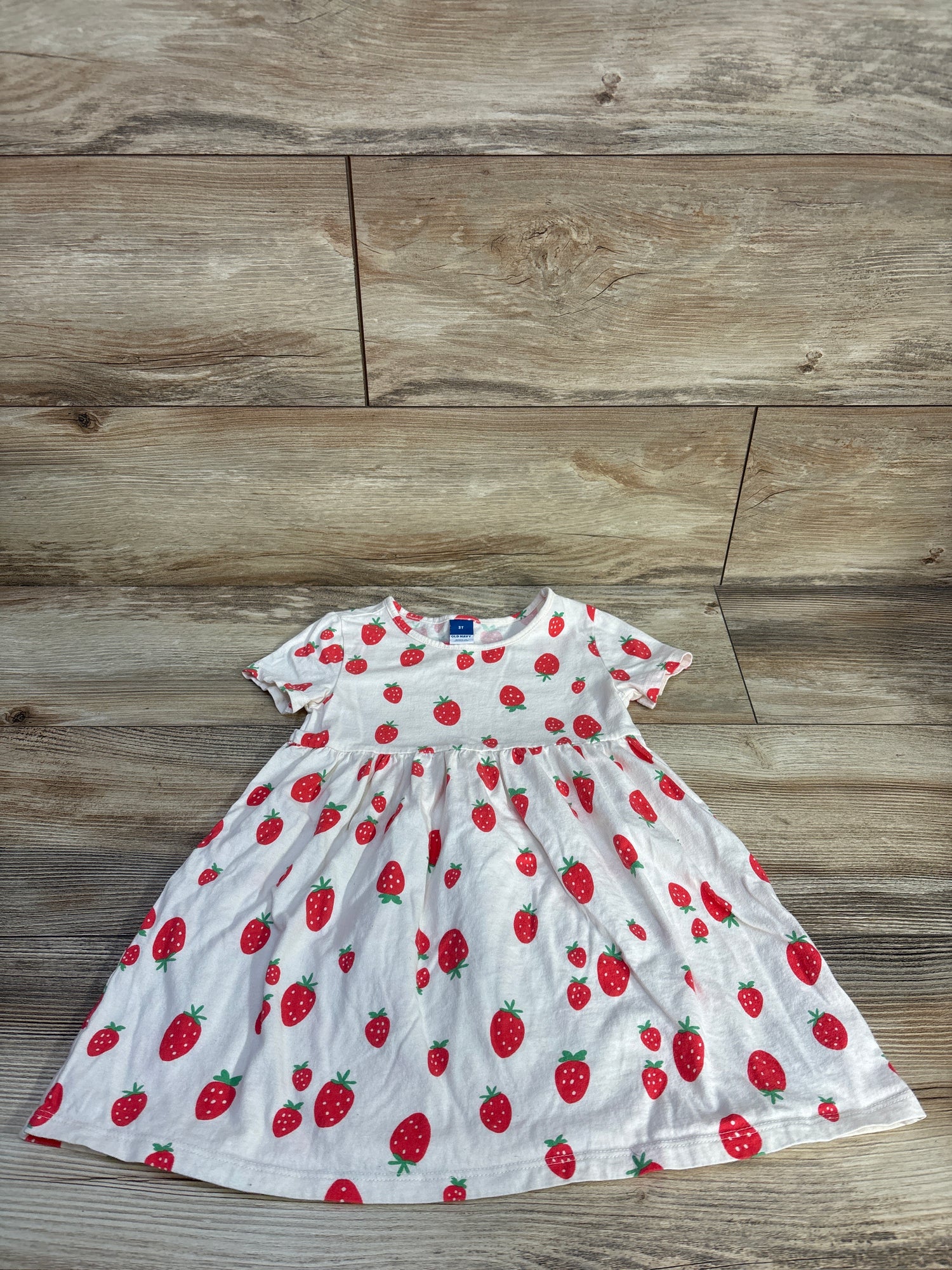 Old Navy Strawberry Print Dress Ivory sz 3T