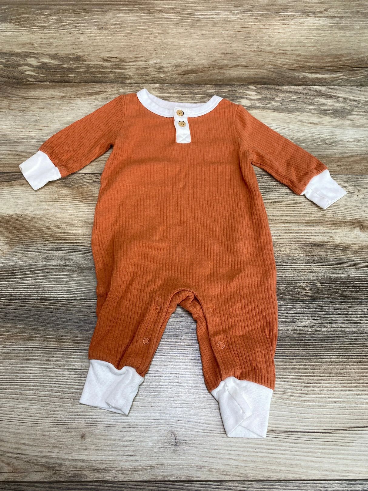 Cat & Jack Henley Ribbed Coverall Orange sz 0-3m