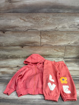 Cat & Jack 2pc Zip-Up Jacket & Joggers Set Coral sz 2T