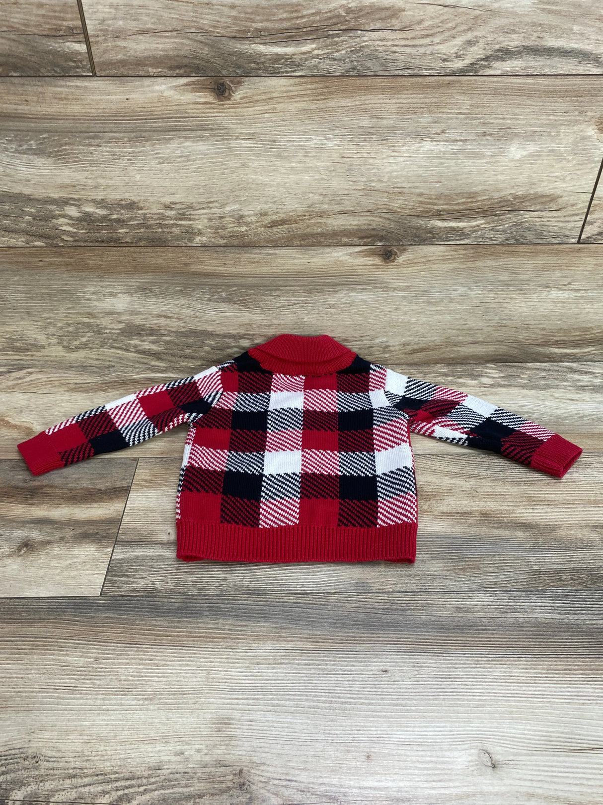 First Impressions Plaid Cardigan Red sz 12m