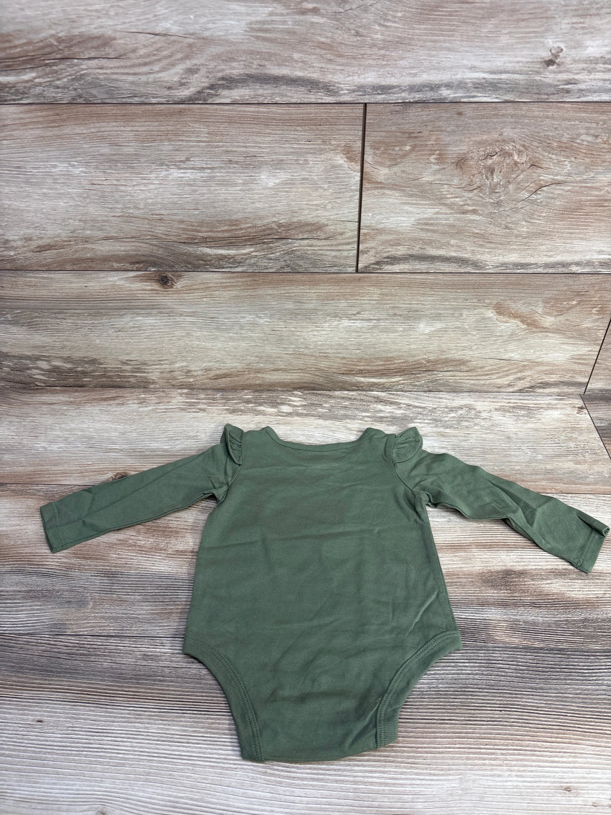 NEW Okie Dokie 'Oopsie Daisy' Puff Sleeve Bodysuit Olivine sz 12m