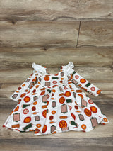 Monica + Andy 'Pie for Dinner' Double Ruffle Let's Dance Dress White sz 4T
