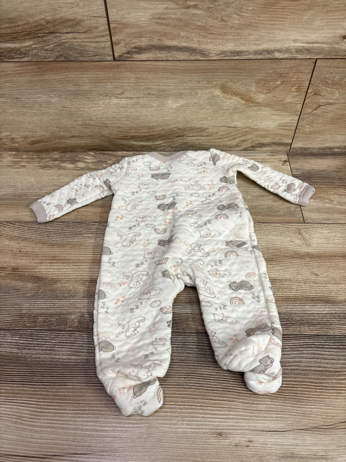 Little Beginnings Quilted Sleeper Cream sz 0-3m