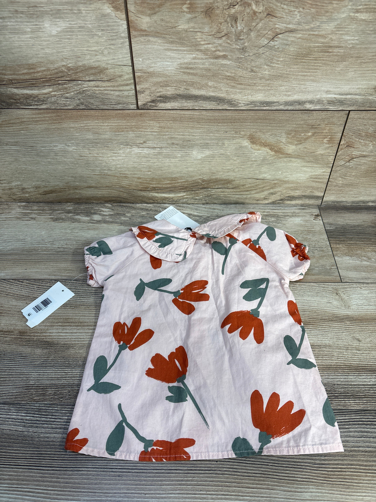 NEW 7 For All Mankind Floral Button Up Shirt Pink sz 24m