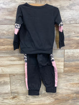 2pc Color Block Shirt & Bottoms Set Black sz 12-18m