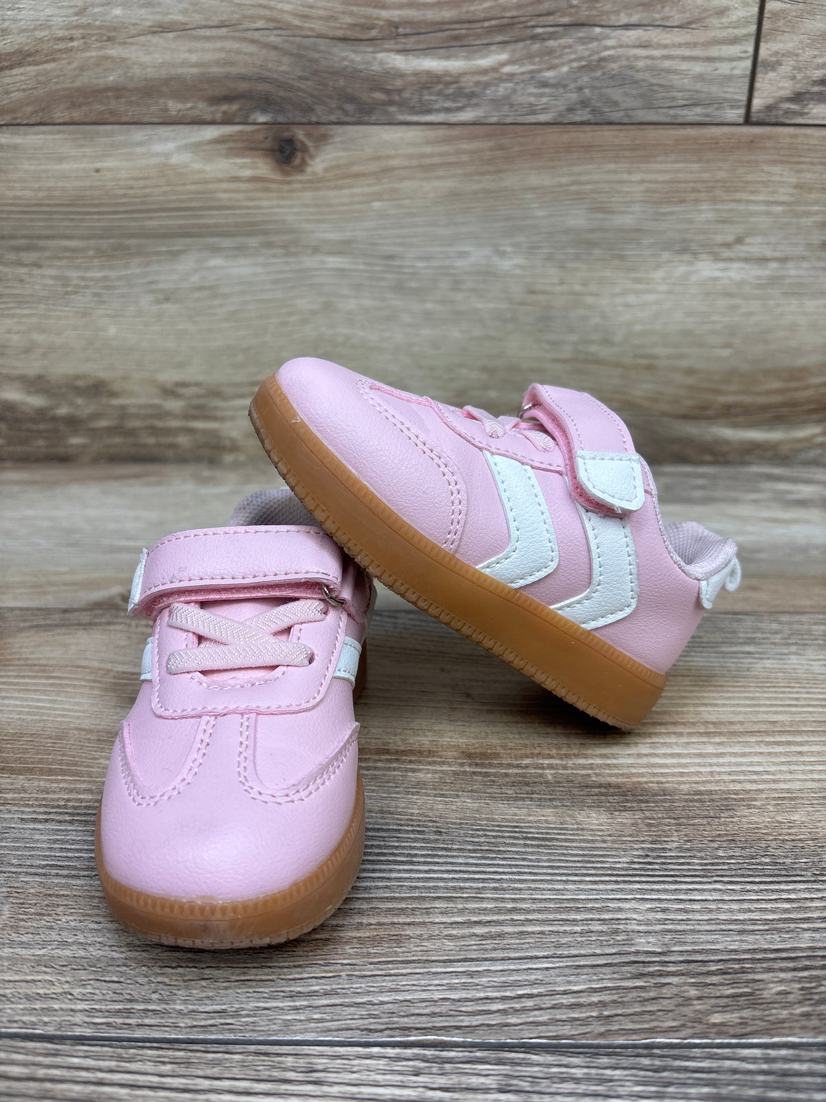 First Steps Hook-and-Loop Strap Sneakers Pink sz 6c