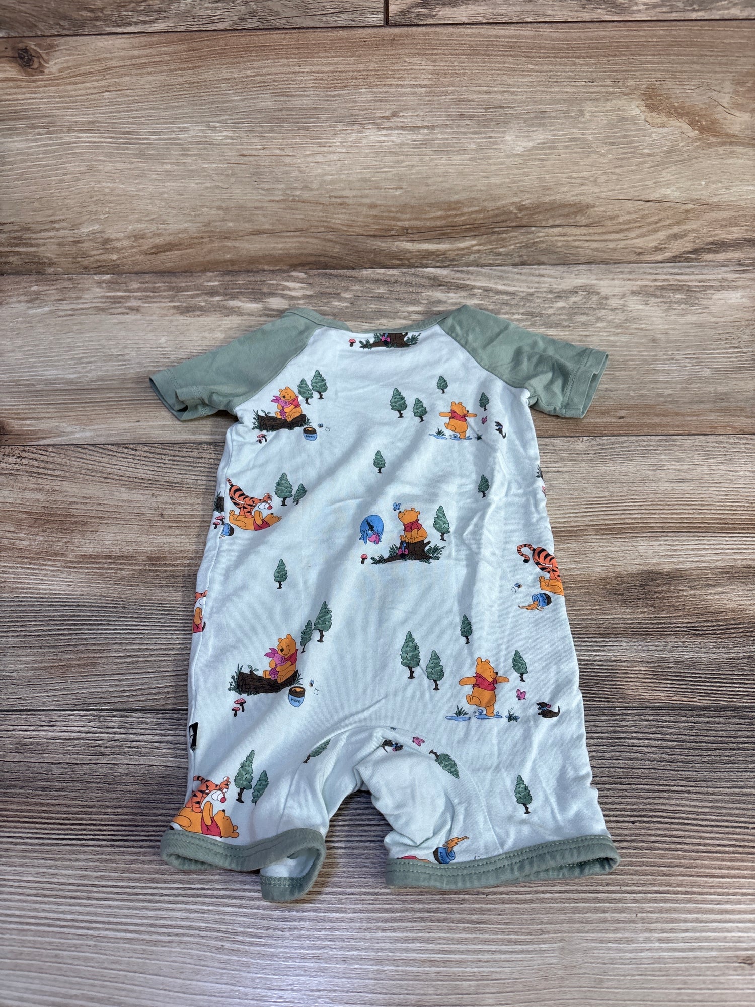 Kyte Baby x Disney Winnie The Pooh Bamboo Shortie Romper Green sz 12-18m