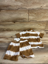 NEW Grayson Mini 2pc Textured Woven Shirt & Shorts Set Brown sz 3T