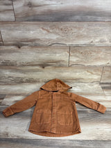 Cat & Jack Denim Hooded Button Up Jacket Brown sz 3T