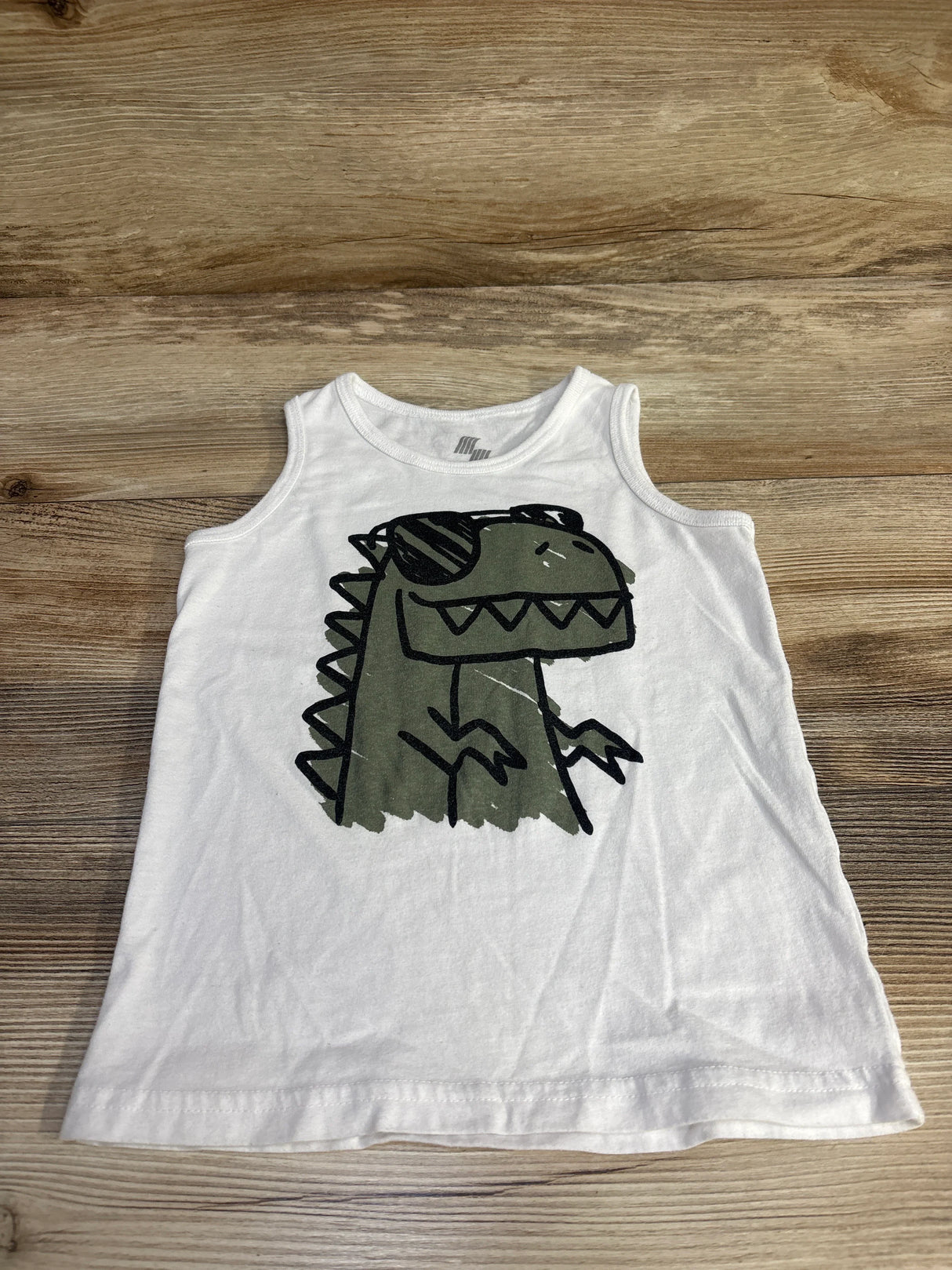 Children's Place Dinosaur Print Tank Top White sz 3T
