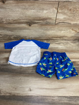 Simple Joys 2pc Dinosaur Rashguard & Swim Trunks Set Blue sz 18m