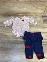 Carter's Striped Bodysuit & Bottoms Set White sz Newborn
