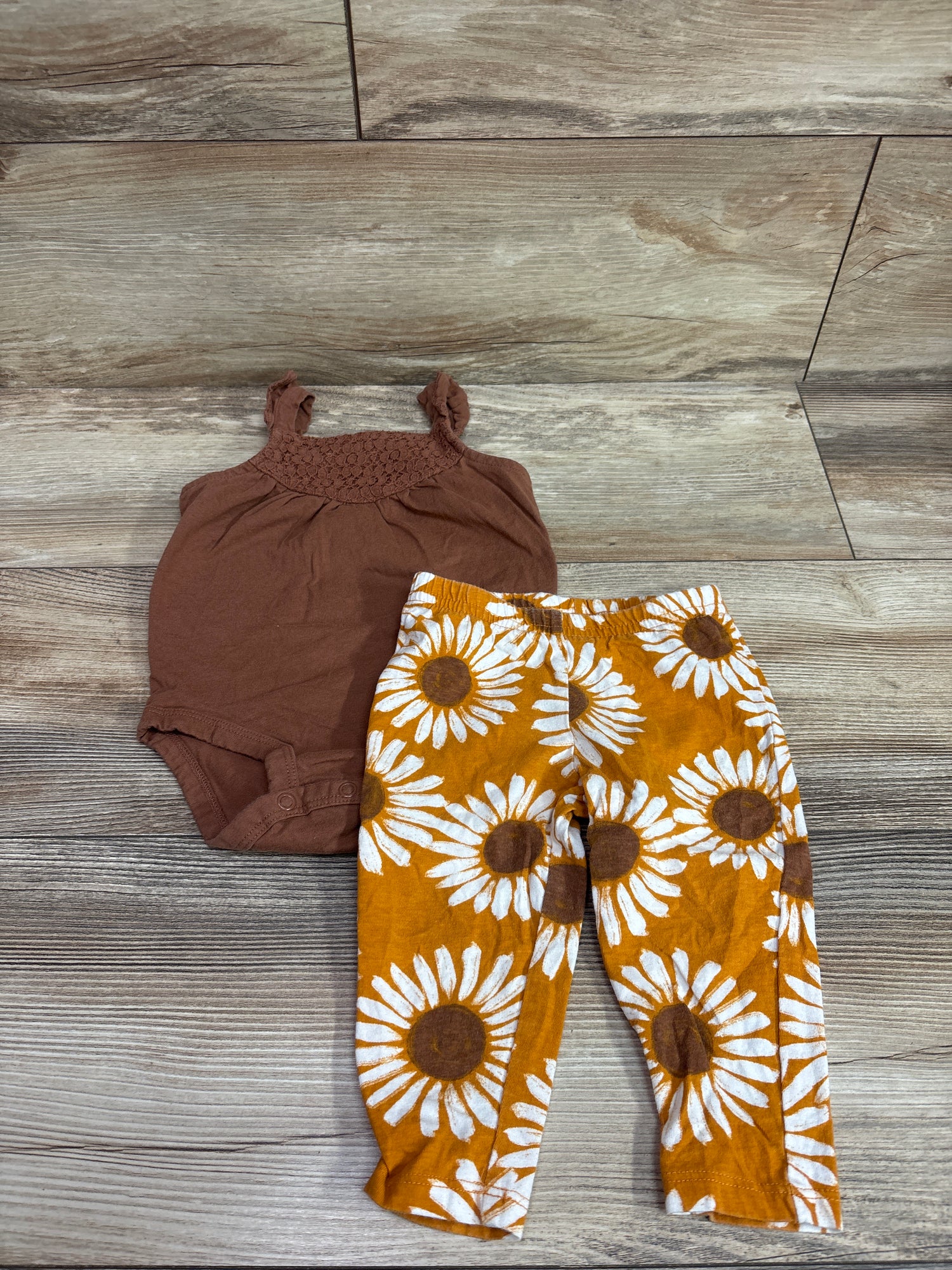 Carter's 2pc Lace Bodysuit & Pants Set Brown sz 9m