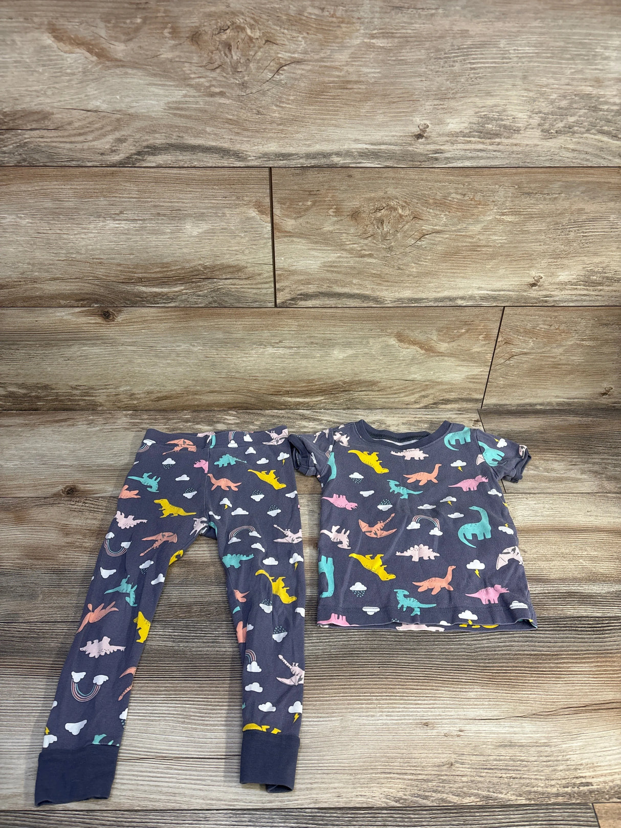 Old Navy 2pc Dinosaur Print Pajama Set Grey sz 3T