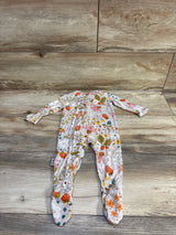 Milk Snob Strawberry Fields Rayon Ruffle Footie Sleeper Grey sz 3-6m