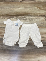 Huggies 2pc Ribbed Henley Bodysuit & Pants Set Tan sz Newborn