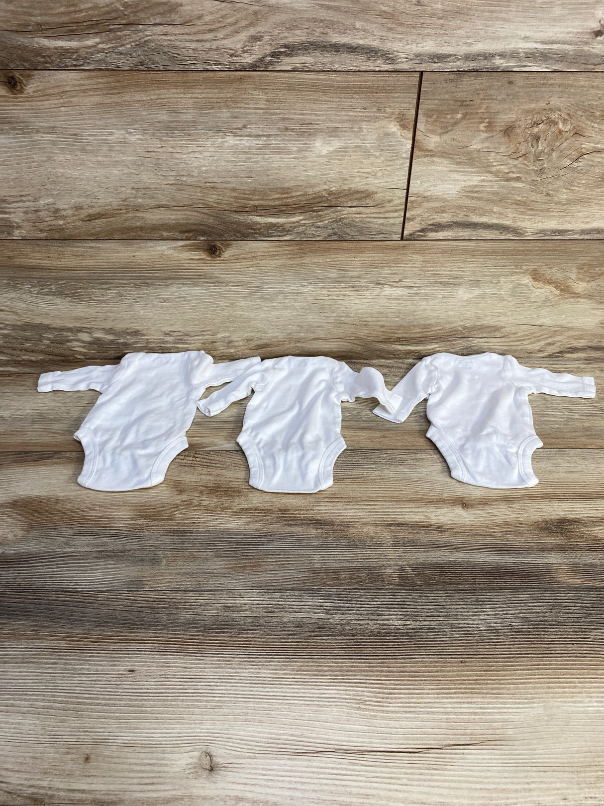 Gerber 3pk Long Sleeve Bodysuits White sz Preemie