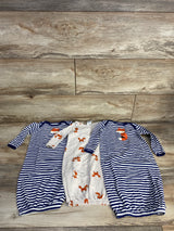 Gerber 3pk Fox Gowns Navy sz 0-6m