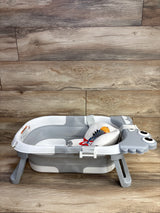 Tavlshero Foldable Baby Bath Tub w/ Thermometer Grey