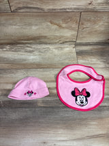Disney Minnie Mouse 2pc Bib & Hat Set Pink One Size
