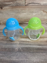 Munchkin Any Angle Weighted Straw Cup 2pk Blue/Green 7oz